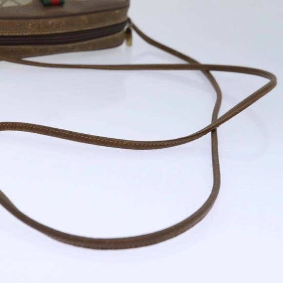 GUCCI GG Supreme Web Sherry Line Shoulder Bag PVC Beige Red 89 02 066 Auth 84927 - Picture 8 of 16